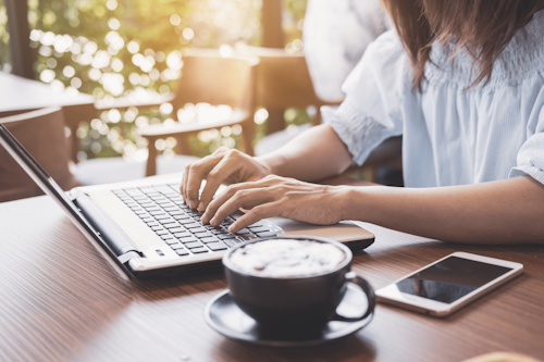 Laptop with Coffee