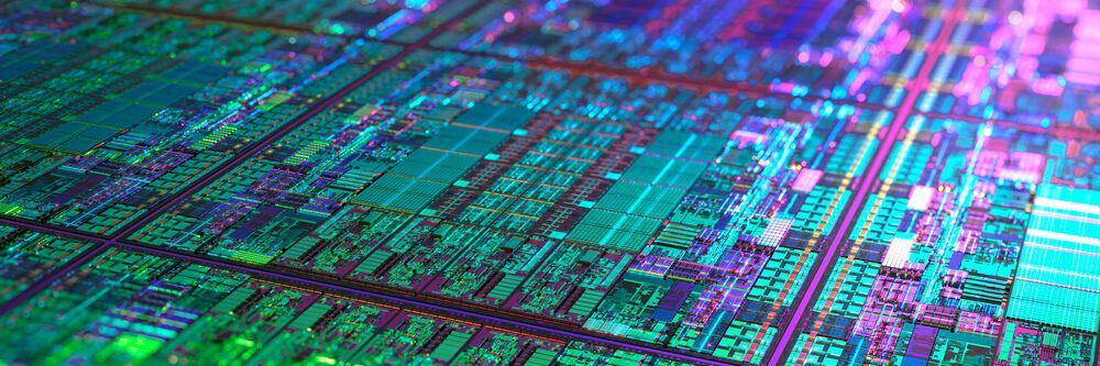 Close up image of a computer chip