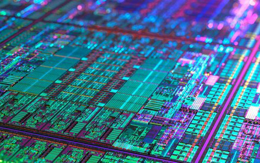 Close up image of a computer chip