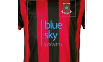 Image of a football kit with Blue Sky Systems logo